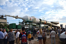 Baikonur cosmosrome trip program - Soyuz roll-out from the integration building