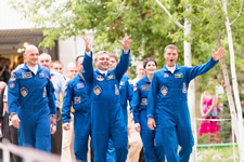 Baikonur cosmosrome trip program - Farewell ceremony near Cosmonaut hotel»